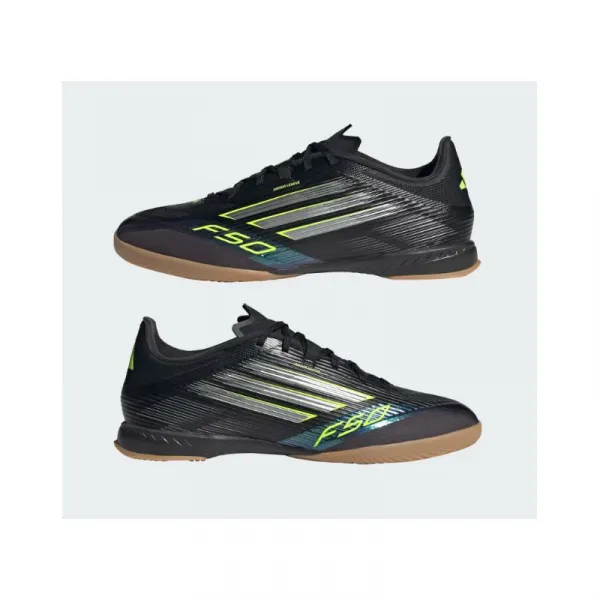 Pánske futbalové kopačky halové ADIDAS F50 League M IC core black iron metallic lucid lemon