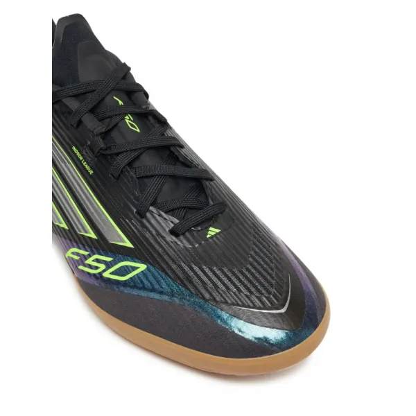Pánske futbalové kopačky halové ADIDAS F50 League M IC core black iron metallic lucid lemon