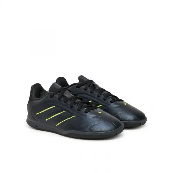 Chlapčenské futbalové kopačky halové ADIDAS Copa Pure III Club K IN core black dgh solid grey lucid lemon