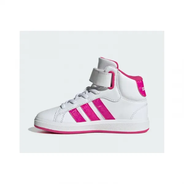 Dievčenská rekreačná obuv ADIDAS Grand Court Mid K cloud white shock pink grey two