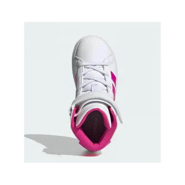 Dievčenská rekreačná obuv ADIDAS Grand Court Mid K cloud white shock pink grey two