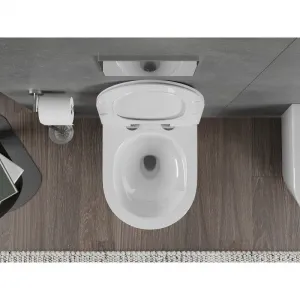 MEXEN/S - Rico Závesná WC misa Rimless Tornado vrátane sedátka s slow slim, duroplast, biela lesk 30720100T