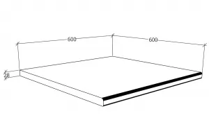 VCM Pracovní kuchyňská deska Esilo, 60 cm, bílá