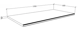 VCM Pracovní kuchyňská deska Esilo, 120 cm, bílá