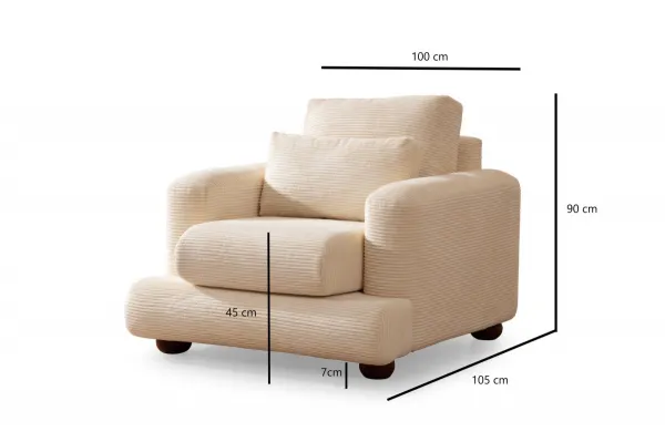 Hanah Home Dizajnové kreslo Rieka béžové