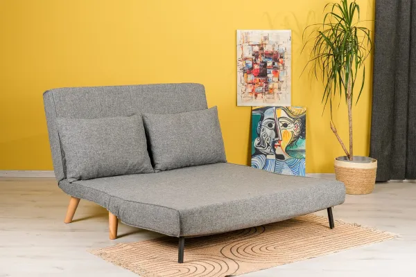 Hanah Home Dvoumístná rozkládací pohovka Seater Folde světle šedá