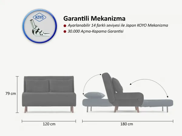 Hanah Home Dvoumístná rozkládací pohovka Seater Folde světle šedá
