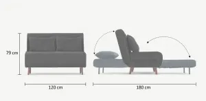 Hanah Home Dvojmiestna rozkladacia pohovka Seater Folde tmavošedá