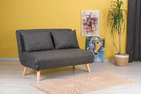 Hanah Home Dvojmiestna rozkladacia pohovka Seater Folde tmavošedá