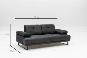 Hanah Home Dvoumístná pohovka Mustang 199 cm antracitová