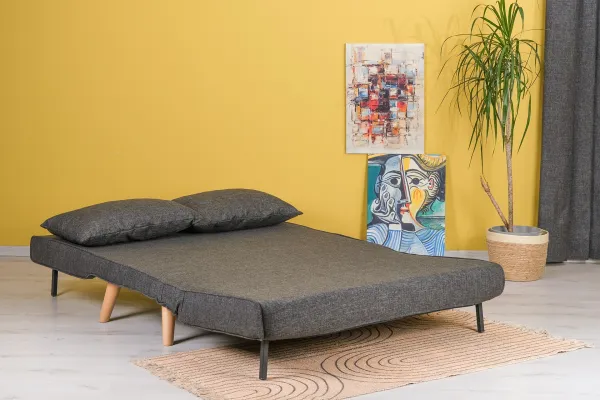 Hanah Home Dvojmiestna rozkladacia pohovka Seater Folde tmavošedá