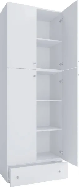 VCM Kancelářská skříň Lona XXL s otočnými dveřmi se zásuvkou, bílá