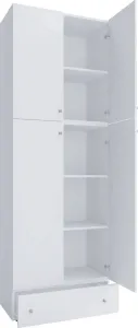 VCM Kancelářská skříň Lona XXL s otočnými dveřmi se zásuvkou, bílá