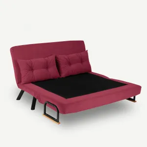 Hanah Home Dvoumístná rozkládací pohovka Seater Sando bordó