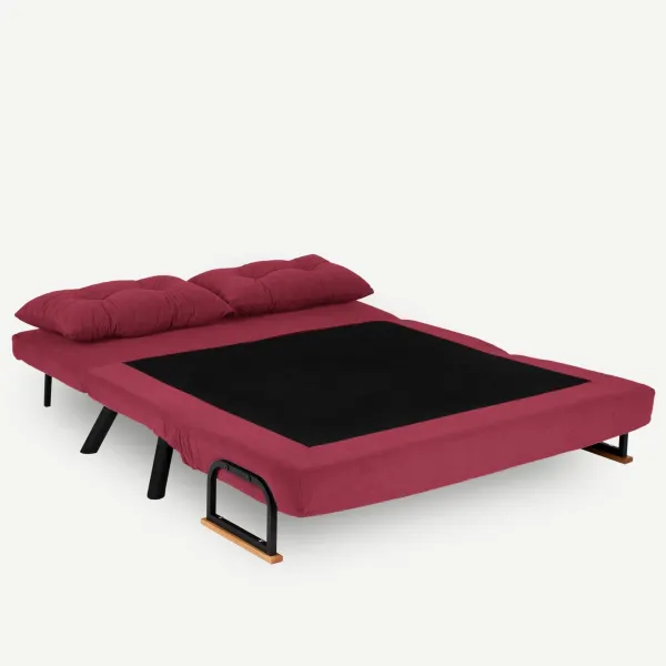 Hanah Home Dvoumístná rozkládací pohovka Seater Sando bordó