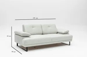Hanah Home Dvoumístná pohovka Mustang 199 cm bílá