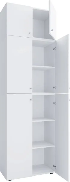 VCM Kancelářská skříň Lona XXL s otočnými dveřmi S nástavcem, bílá
