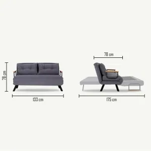 Hanah Home Dvoumístná rozkládací pohovka Seater Sando černá