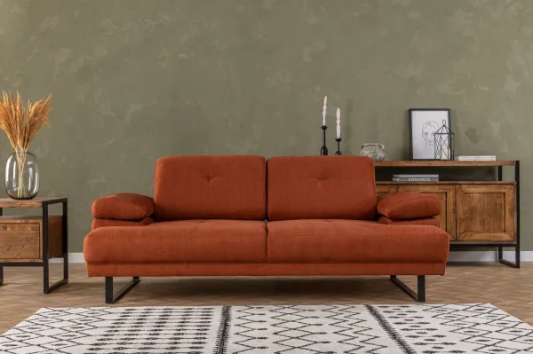 Hanah Home Dvoumístná pohovka Mustang 199 cm oranžová