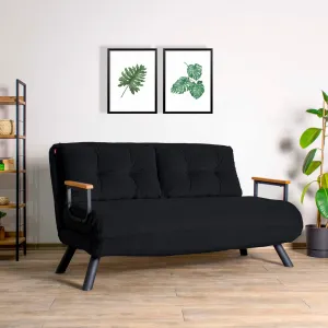 Hanah Home Dvoumístná rozkládací pohovka Seater Sando černá