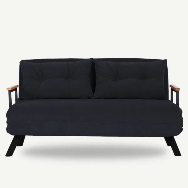 Hanah Home Dvoumístná rozkládací pohovka Seater Sando černá