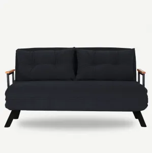 Hanah Home Dvoumístná rozkládací pohovka Seater Sando černá