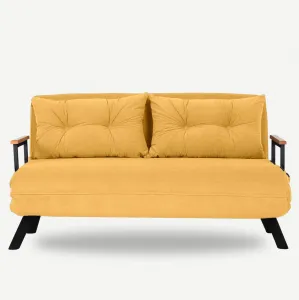 Hanah Home Dvoumístná rozkládací pohovka Seater Sando hořčicová
