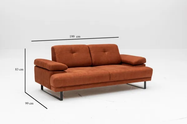 Hanah Home Dvoumístná pohovka Mustang 199 cm oranžová