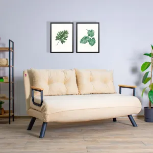Hanah Home Dvoumístná rozkládací pohovka Seater Sando krémová