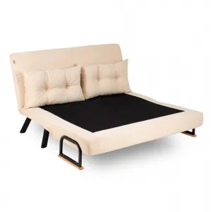 Hanah Home Dvoumístná rozkládací pohovka Seater Sando krémová
