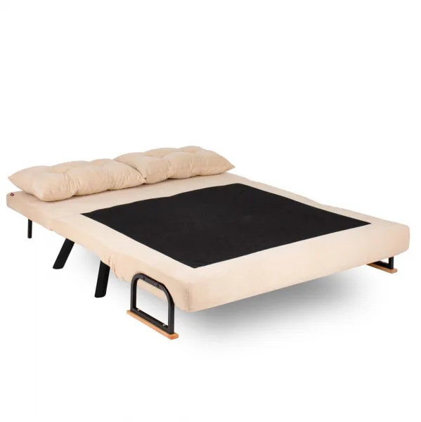 Hanah Home Dvoumístná rozkládací pohovka Seater Sando krémová