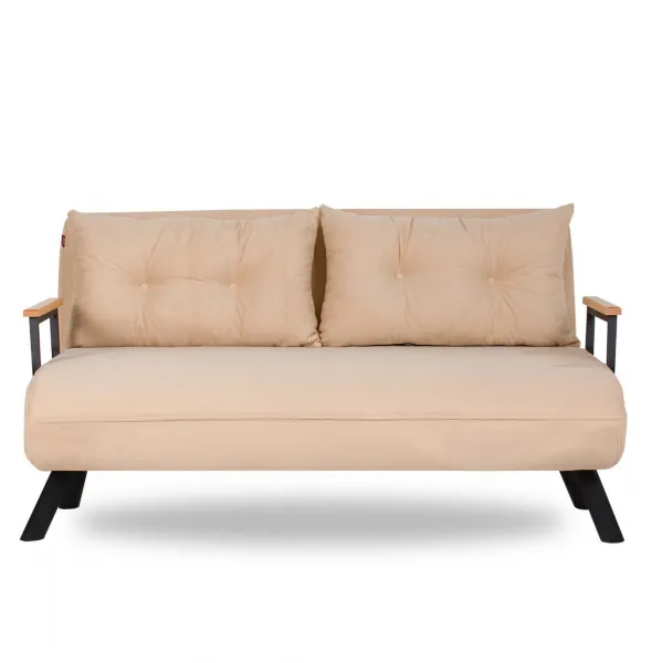 Hanah Home Dvoumístná rozkládací pohovka Seater Sando krémová