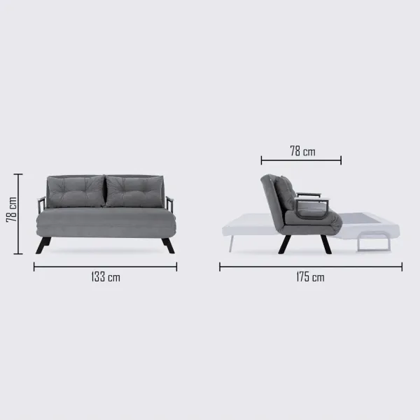 Hanah Home Dvoumístná rozkládací pohovka Seater Sando krémová