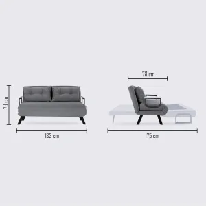 Hanah Home Dvoumístná rozkládací pohovka Seater Sando krémová