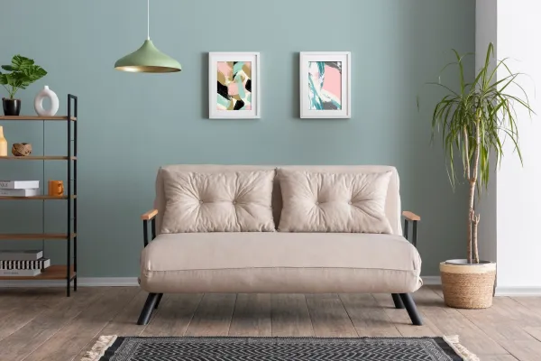 Hanah Home Dvojmiestna rozkladacia pohovka Sando krémová II
