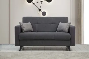 Hanah Home Dvojmiestna rozkladacia pohovka Polya 151 cm sivá