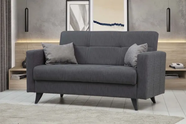Hanah Home Dvojmiestna rozkladacia pohovka Polya 151 cm sivá