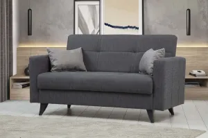Hanah Home Dvojmiestna rozkladacia pohovka Polya 151 cm sivá