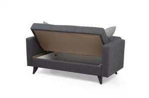Hanah Home Dvojmiestna rozkladacia pohovka Polya 151 cm sivá