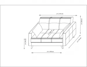 Hanah Home Dvojmiestna rozkladacia pohovka Polya 151 cm sivá