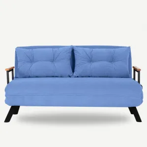 Hanah Home Dvoumístná rozkládací pohovka Seater Sando modrá