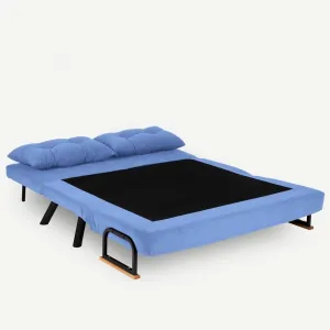 Hanah Home Dvoumístná rozkládací pohovka Seater Sando modrá