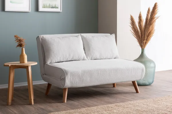 Hanah Home Dvojmiestna rozkladacia pohovka Seater Folde biela