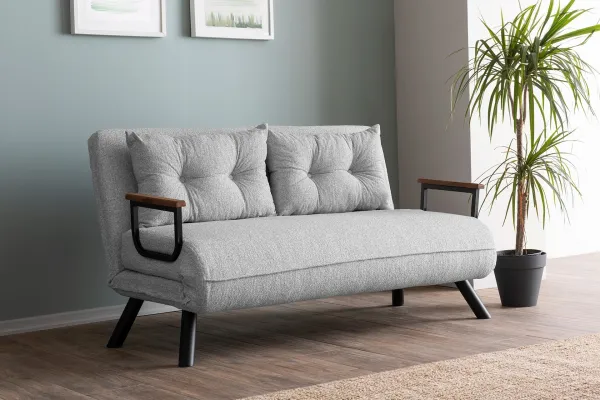 Hanah Home Dvoumístná rozkládací pohovka Seater Sando šedá II