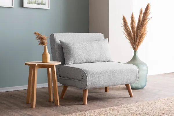 Hanah Home Rozkládací křeslo Single Folde šedé II