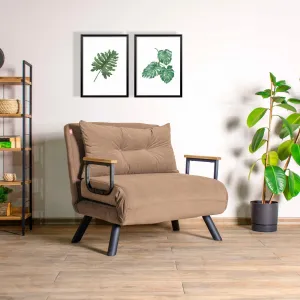 Hanah Home Rozkladacie kreslo Jednoduché Sando svetlohnedé II