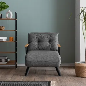 Hanah Home Rozkládací křeslo Single Sando světle šedé