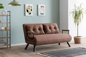Hanah Home Dvoumístná rozkládací pohovka Seater Sando světle hnědá