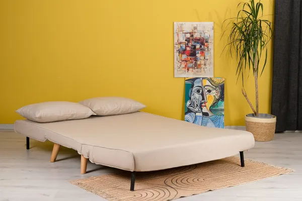 Hanah Home Dvojmiestna rozkladacia pohovka Seater Folde krémová