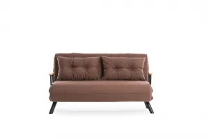 Hanah Home Dvoumístná rozkládací pohovka Seater Sando světle hnědá